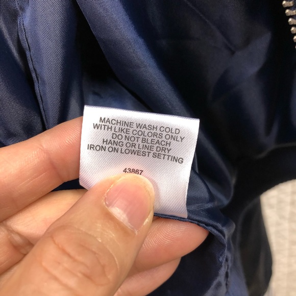 Romeo & Juliet Couture Navy Bomber Jacket Large - Picture 7 of 8